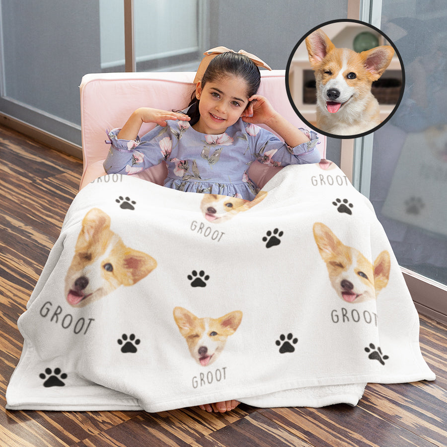 Lovely Customized Dog Cartoon Velvet Blanket - Gift For Pet Lovers
