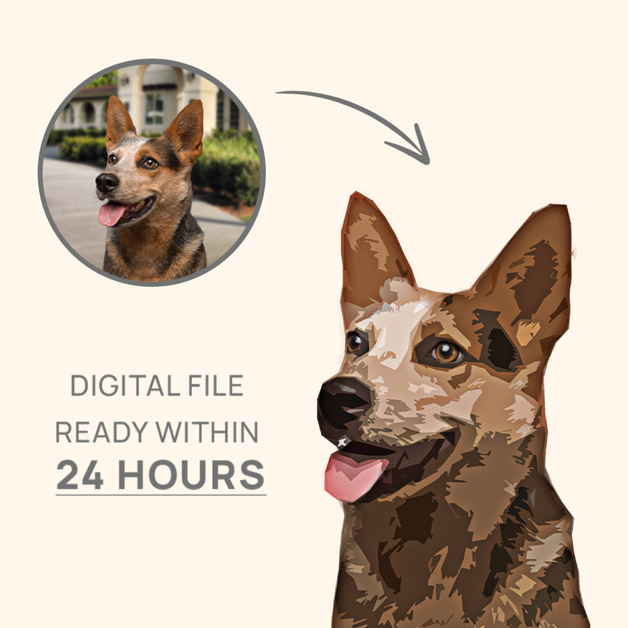 Digital Customized Pet Portrait Canvas & Poster - Gift For Dog Lovers
