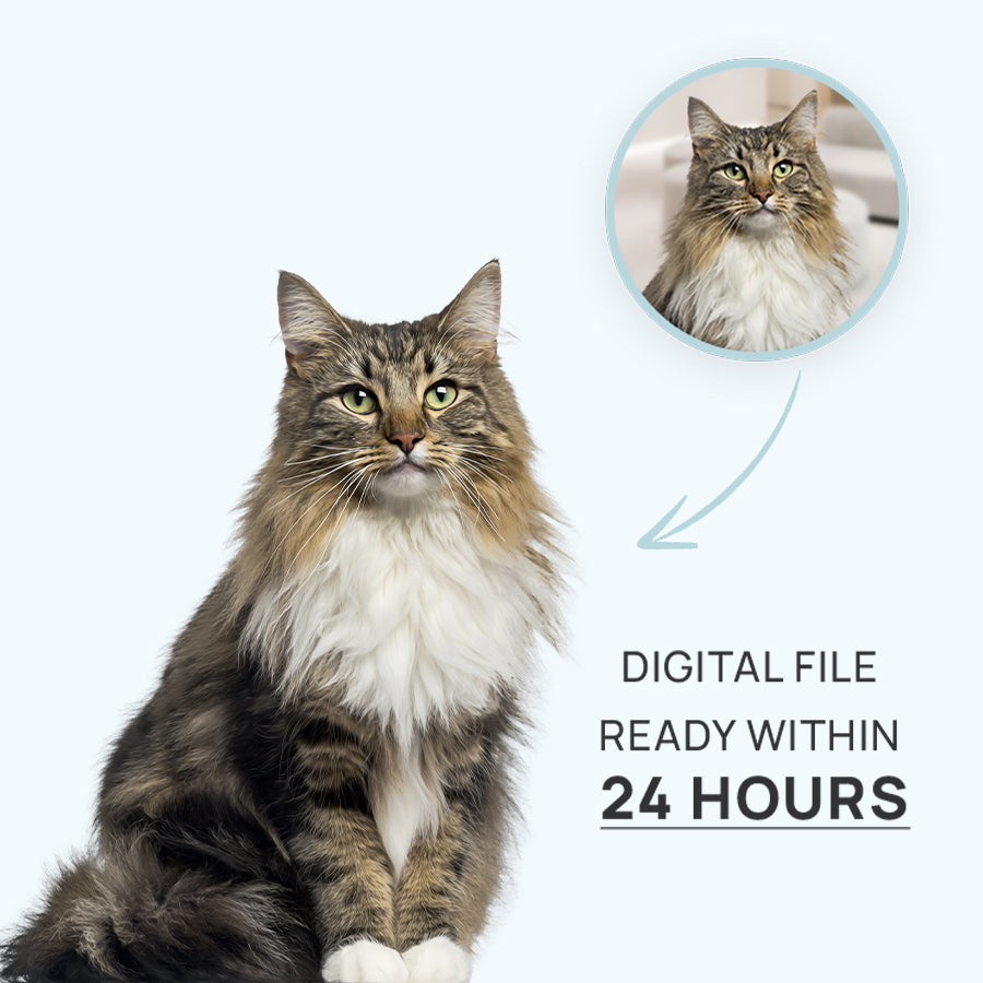 Digital Customized Pet Portrait Canvas & Poster (Demo)