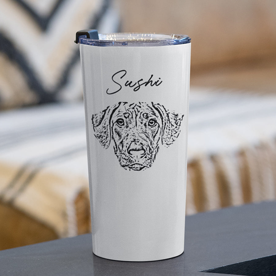 Personalized Minimal Sketch Pet Portrait Push-on Lid Tumbler - Gift For Pet Lovers