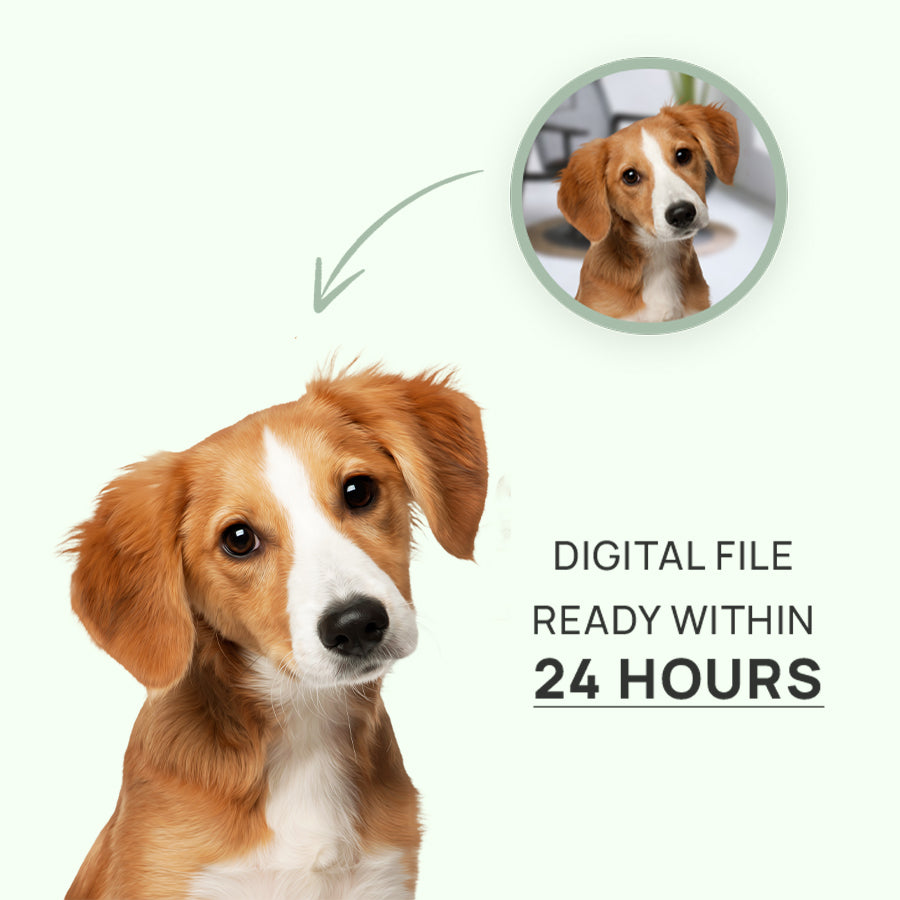 Digital Customized Pet Portrait Canvas & Poster (Demo)