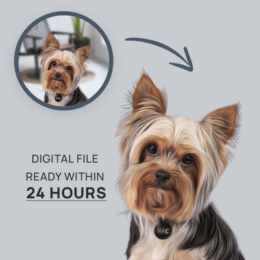 Digital Customized Pet Portrait Canvas & Poster - Gift For Dog Lovers