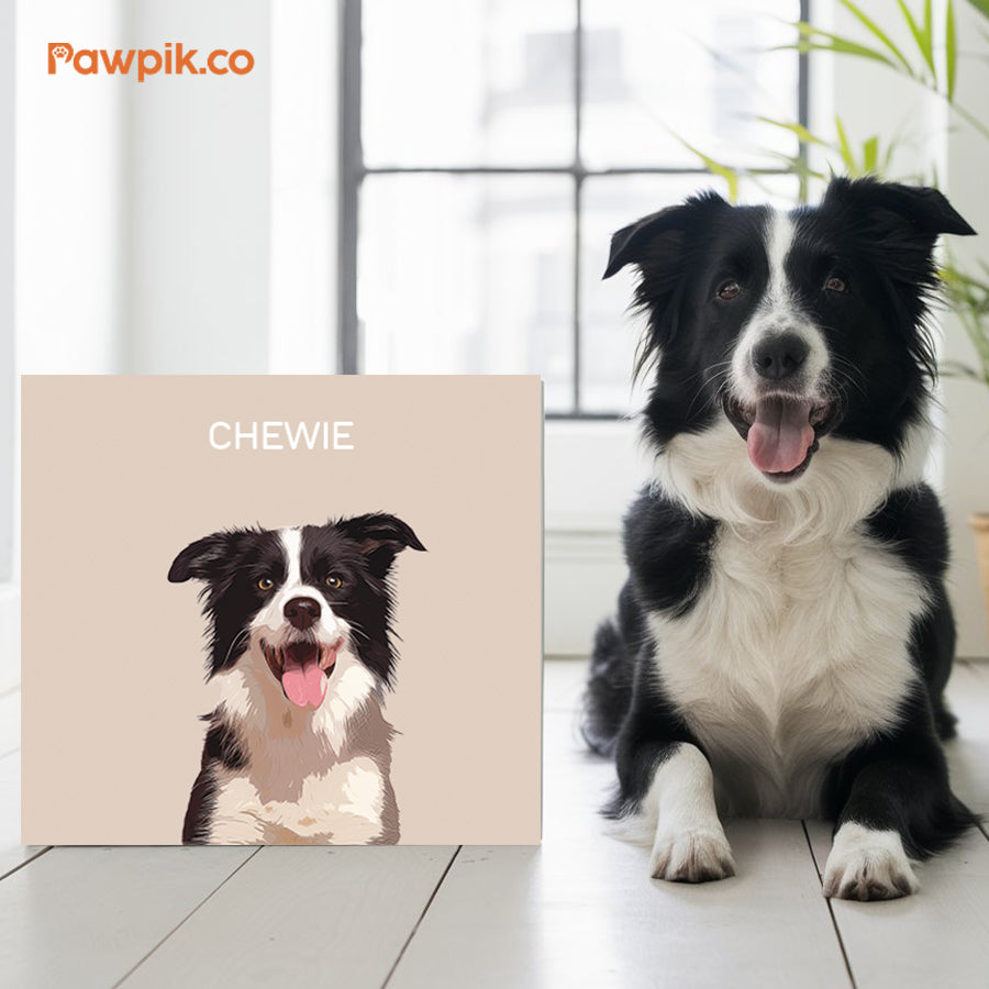 Funny Personalized Dog Portrait Cartoon Horizontal Canvas - Gift For Pet Lovers