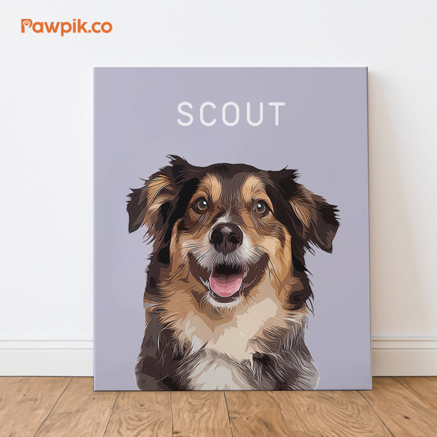 Funny Personalized Dog Portrait Cartoon Vertical Canvas - Gift for Bestie