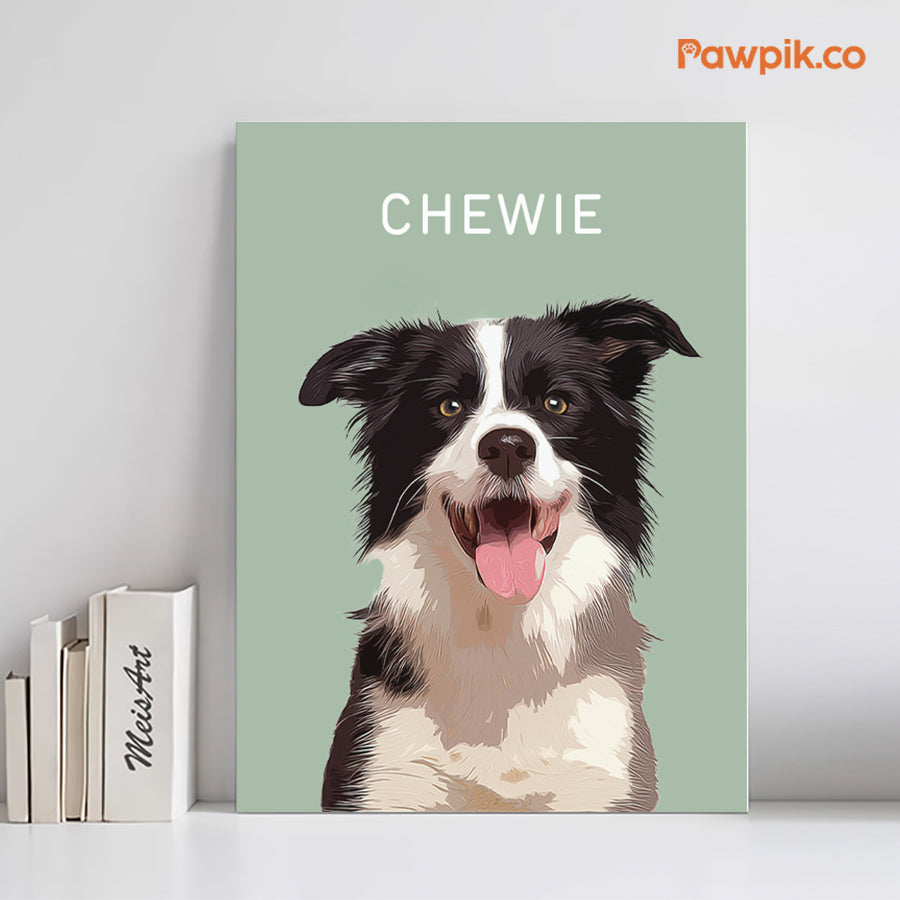 Funny Personalized Dog Portrait Cartoon Vertical Canvas - Gift for Bestie