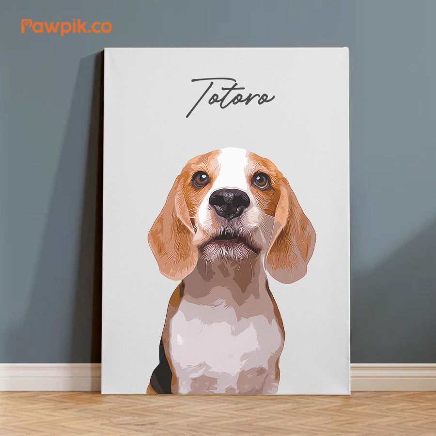 Funny Personalized Dog Portrait Cartoon Vertical Canvas - Gift for Bestie