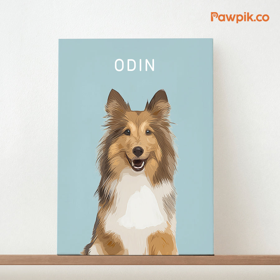 Funny Personalized Dog Portrait Cartoon Vertical Canvas - Gift for Bestie