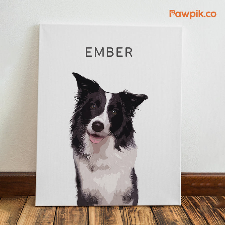 Funny Personalized Dog Portrait Cartoon Vertical Canvas - Gift for Bestie