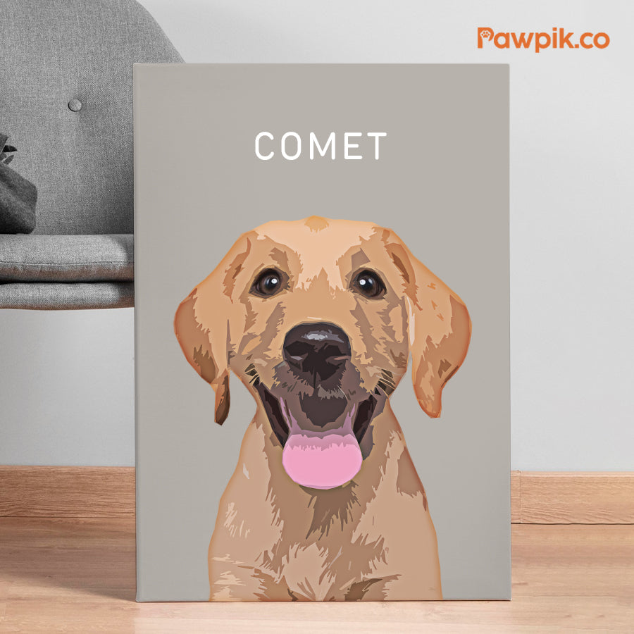 Lovely Custom Dog Portrait Cartoon Vertical Canvas - Gift For Pet Lovers
