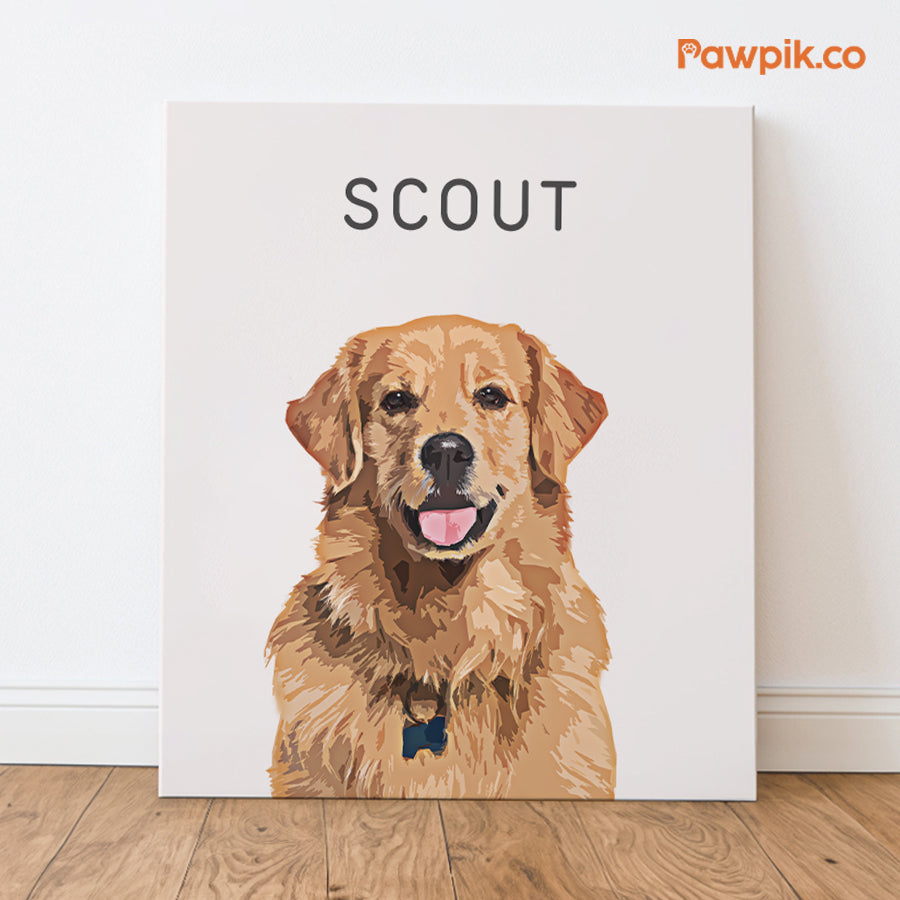 Lovely Custom Dog Portrait Cartoon Vertical Canvas - Gift For Pet Lovers