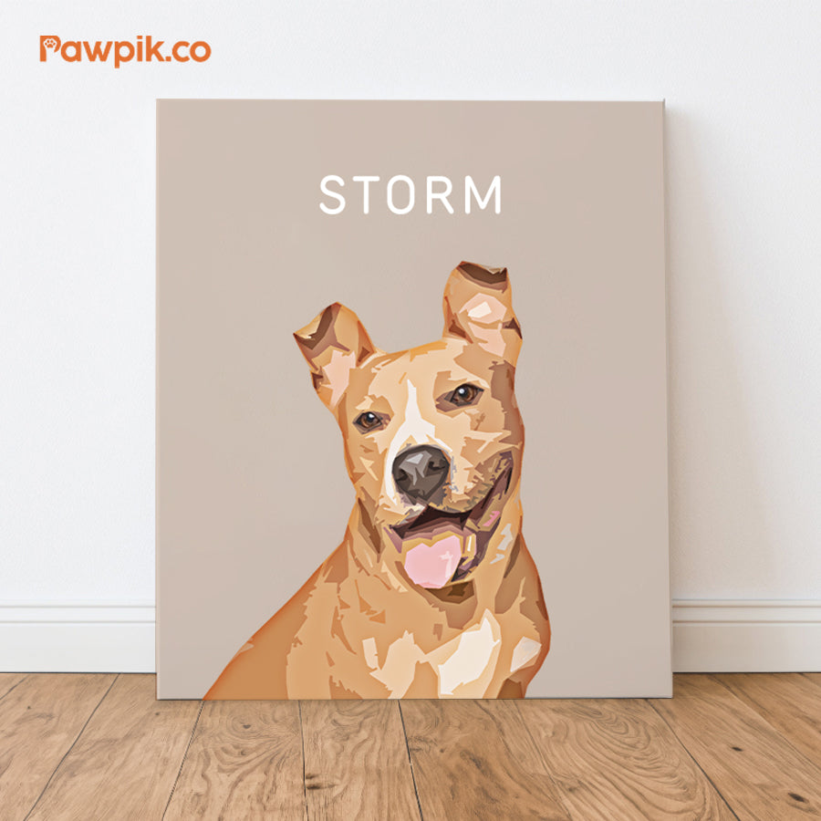 Lovely Custom Dog Portrait Cartoon Vertical Canvas - Gift For Pet Lovers