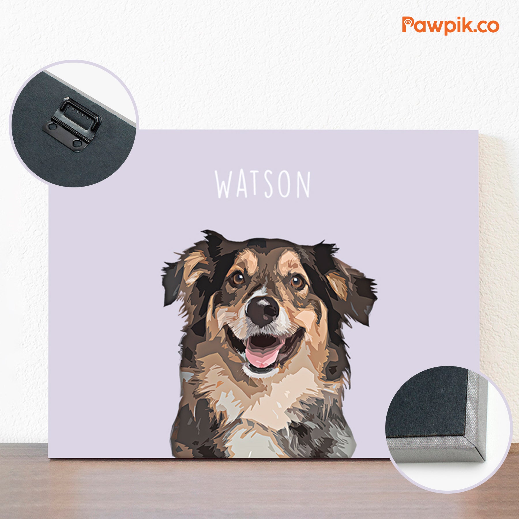 Lovely Customized Pet Portrait Cartoon Horizontal Canvas - Gift for Dog Lovers
