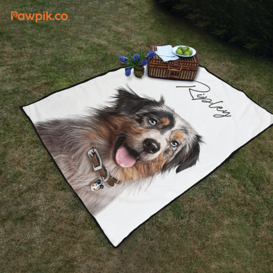 Super Adorable Personalized Pet Picnic Blanket - Gift For Dog & Cat Lovers