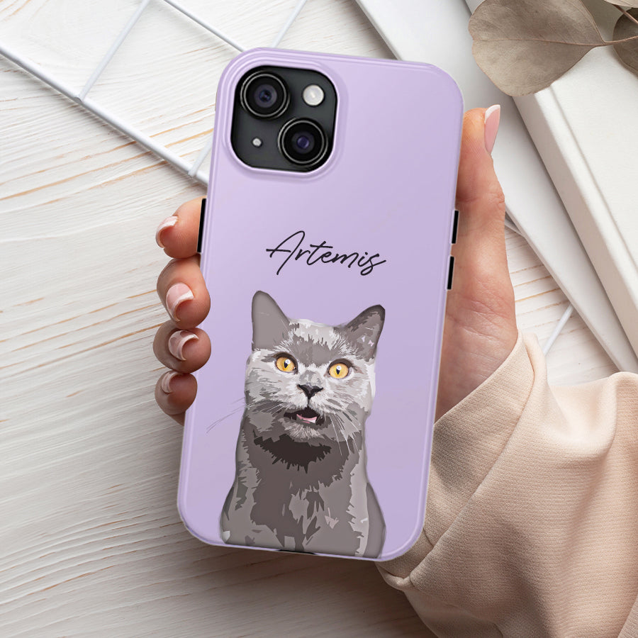 Personalized Super Cute Pet Portrait Tough Phone Case - Gift For Pet Lovers