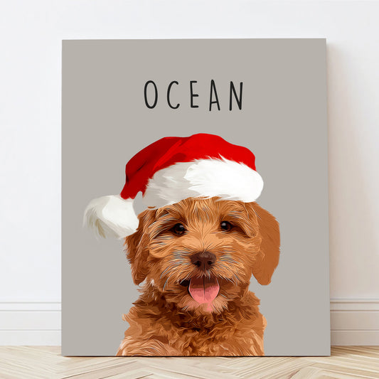 Custom Super Cute Pet Photo, Personalized Canvas - Christmas Gift For Pet Owners