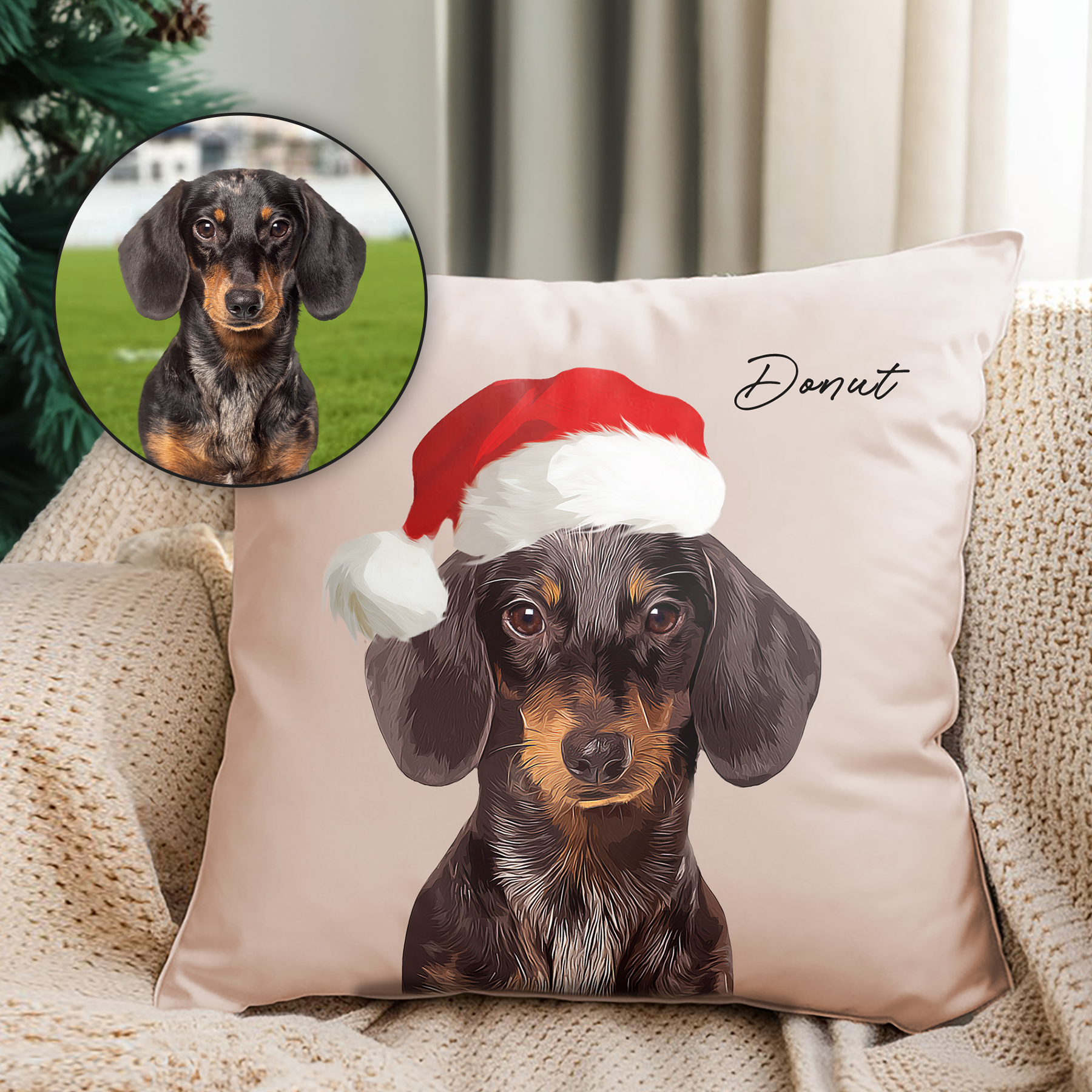 Custom Super Cute Pet Photo, Personalized Faux Suede Square Pillowcase - Christmas Gift For Pet Owners