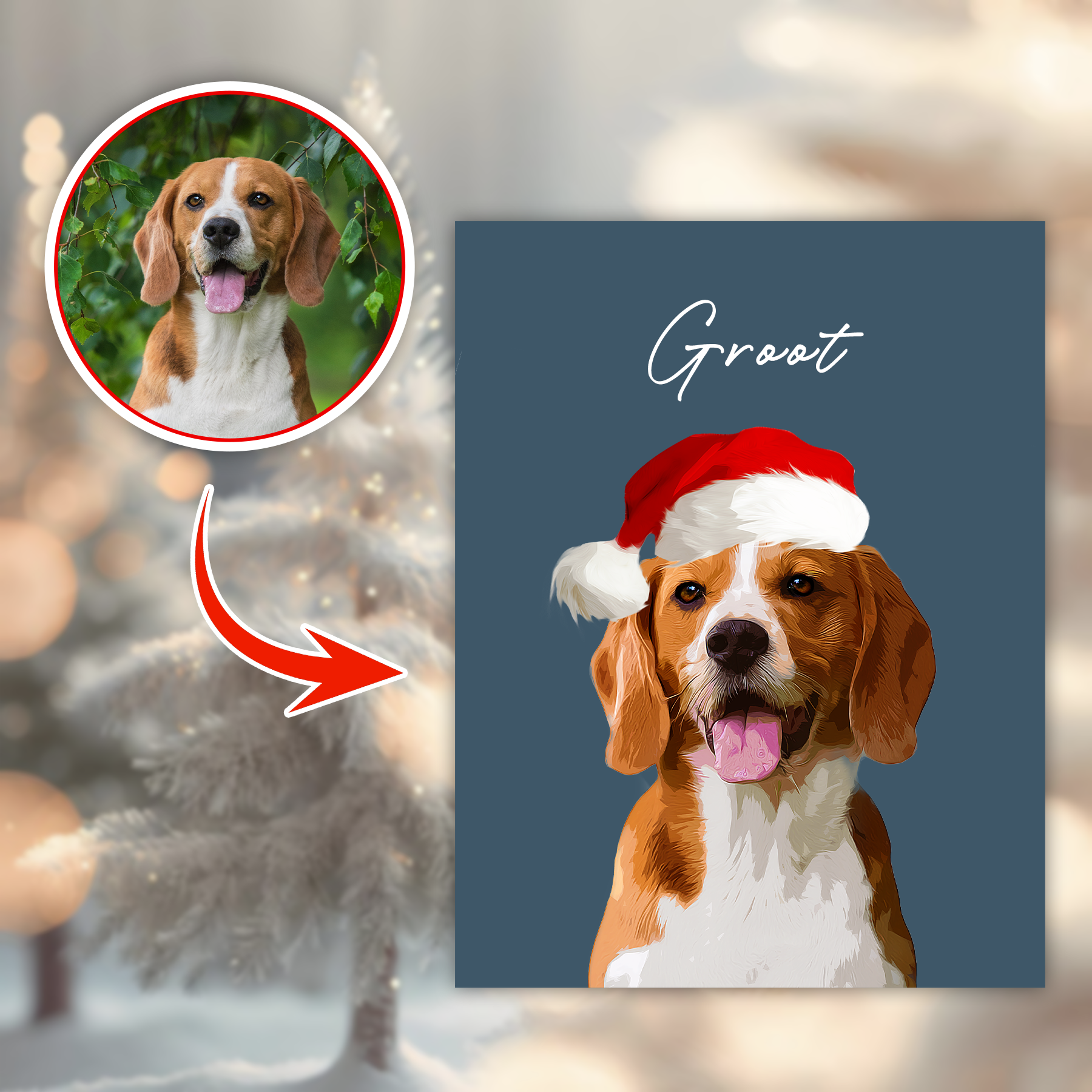 Custom Super Cute Pet Photo, Personalized Poster - Christmas Gift For Pet Owners
