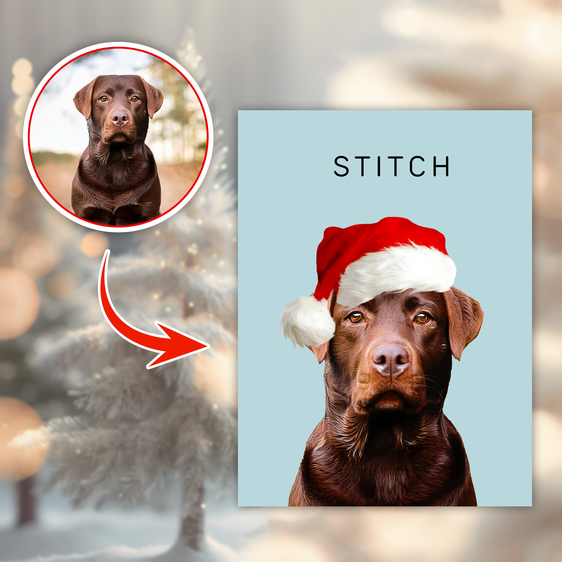 Custom Adorable Pet Photo, Personalized Poster - Christmas Gift For Pet Owners