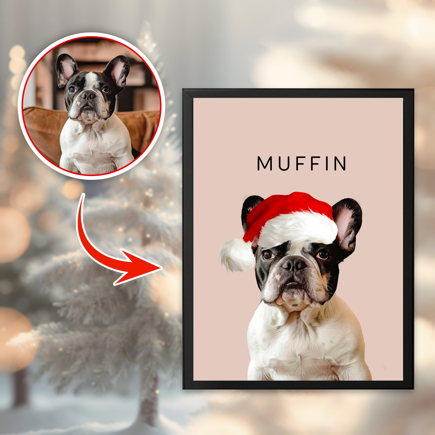 Custom Adorable Pet Photo, Personalized Frame Poster - Christmas Gift For Pet Owners
