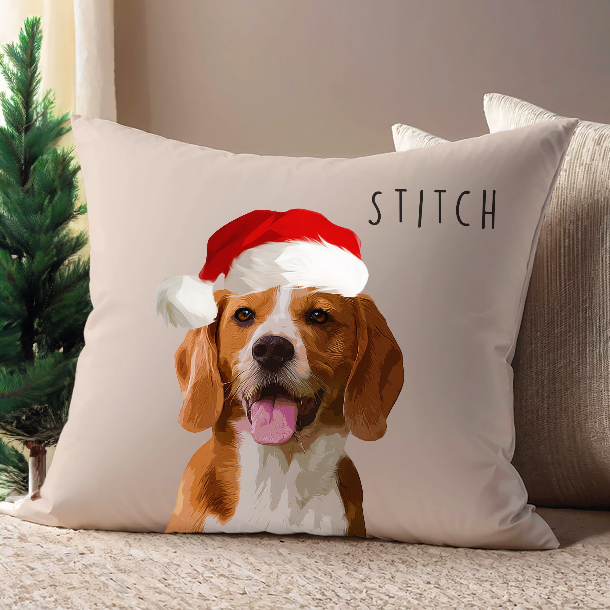 Custom Super Cute Pet Photo, Personalized Square Pillowcase - Christmas Gift For Pet Owners
