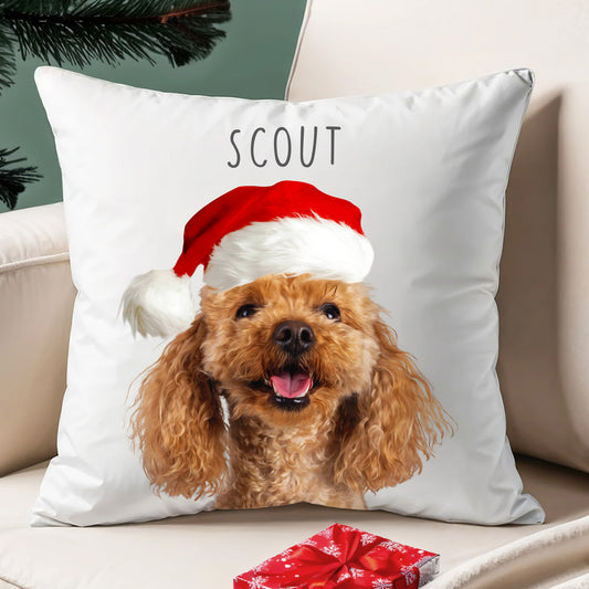 Custom Adorable Pet Photo, Personalized Square Pillowcase - Christmas Gift For Pet Owners