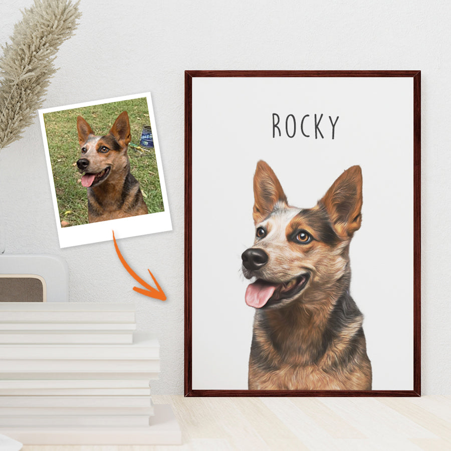 Super Cute Personalized Dog & Cat Vertical Frame Poster - Gift for Bestie