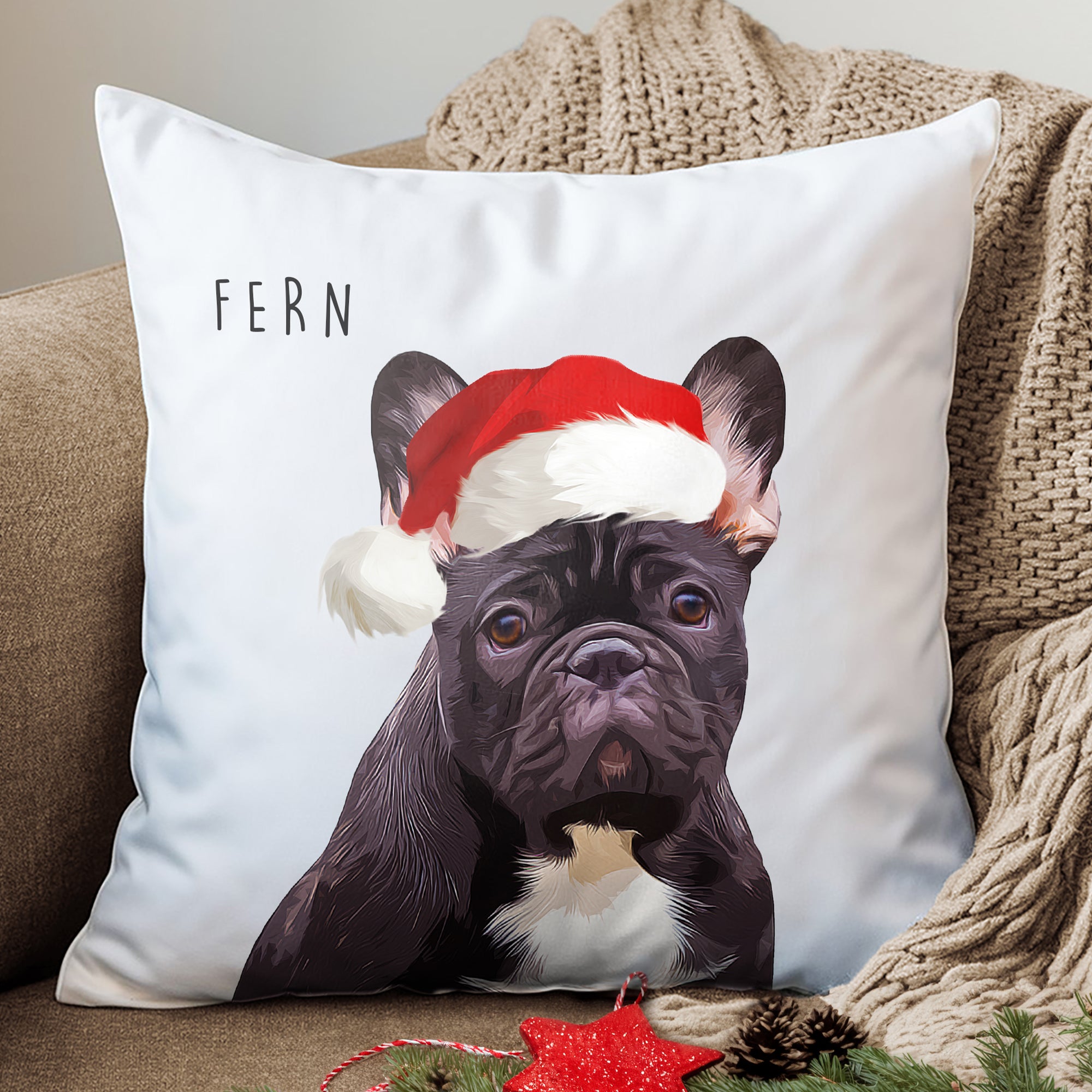 Custom Super Cute Pet Photo, Personalized Faux Suede Square Pillowcase - Christmas Gift For Pet Owners