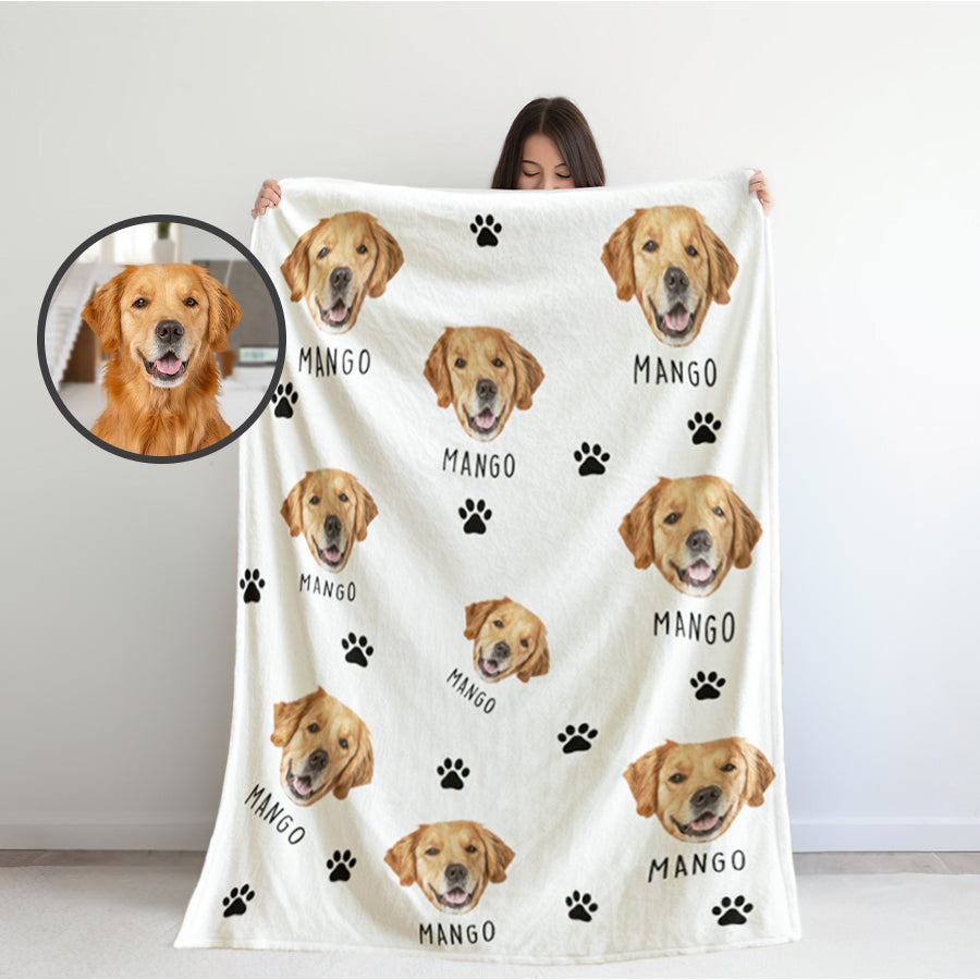 Super Cute Personalized Dog & Cat Velvet Blanket - Gift For Pet Lovers