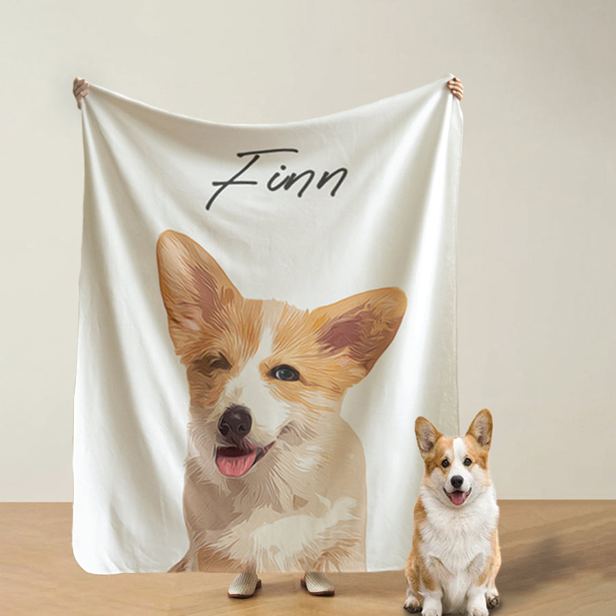 Super Cute Custom Dog Cartoon Sherpa Fleece Blanket - Gift For Pet Lovers