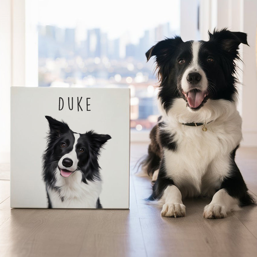 Lovely Personalized Pet Square Frame Canvas - Gift for Bestie