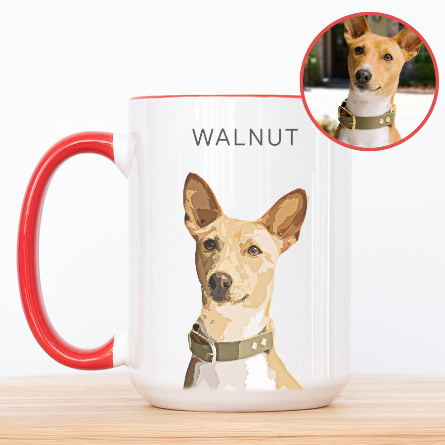 Personalized Super Cute Adorable Pet Portrait Accent Mug - Gift for Pet Lovers