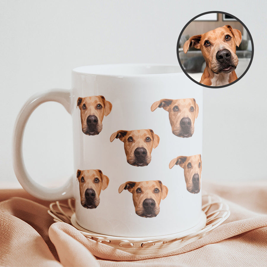 Personalized  Funny Pet Face White Mug - Gift for Pet Lovers