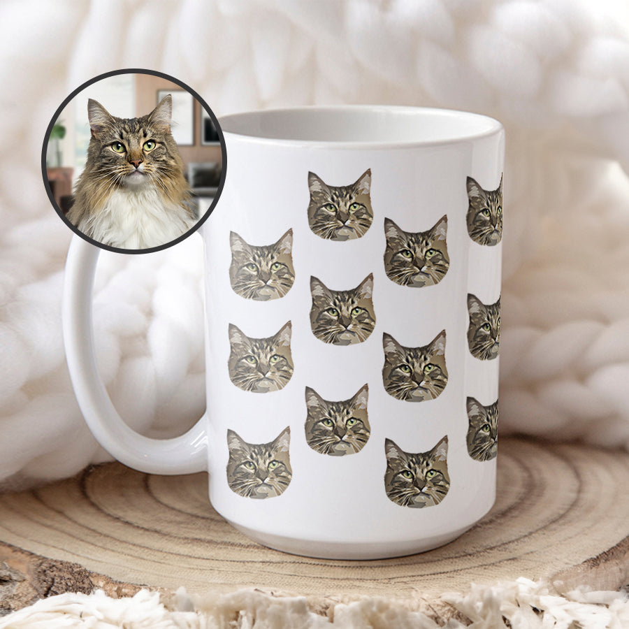 Personalized Super Cute Pet Face White Mug - Gift for Pet Lovers