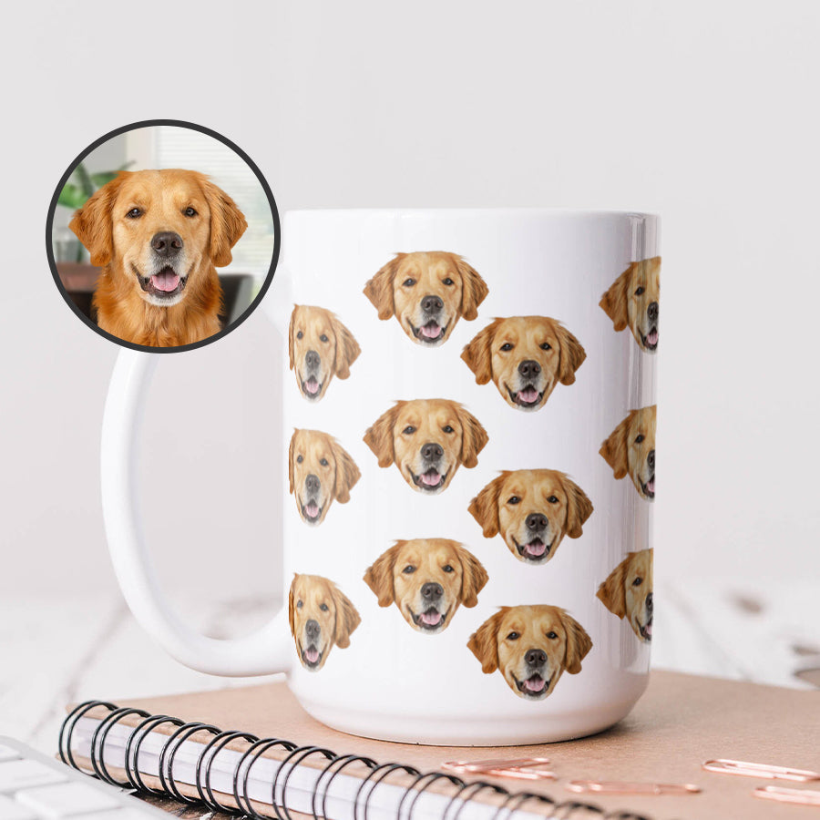 Personalized Adorable Pet Face White Mug - Gift for Pet Lovers