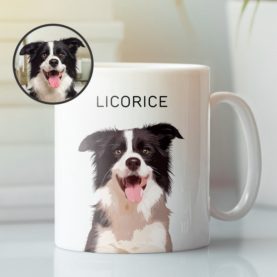 Personalized Adorable Pet Portrait White Mug - Gift For Pet Lovers