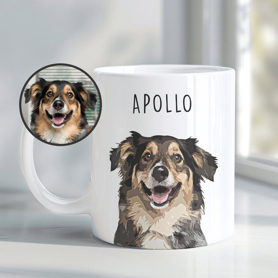 Personalized Super Cute Pet Portrait White Mug - Gift For Pet Lovers