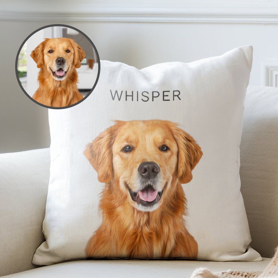 Super Cute Personalized Pet Faux Suede Square Pillow - Gift For Dog Lovers
