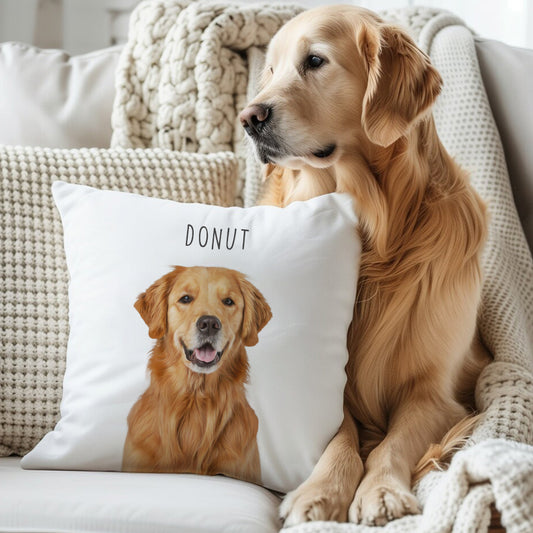 Super Funny Custom Dog Portrait Square Pillow - Gift For Pet Lovers