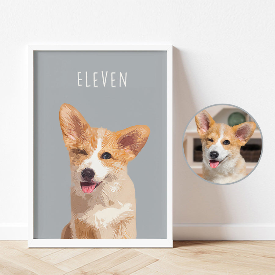 Super Adorable Custom Pet Cartoon Vertical Frame Poster - Gift For Dog Lovers
