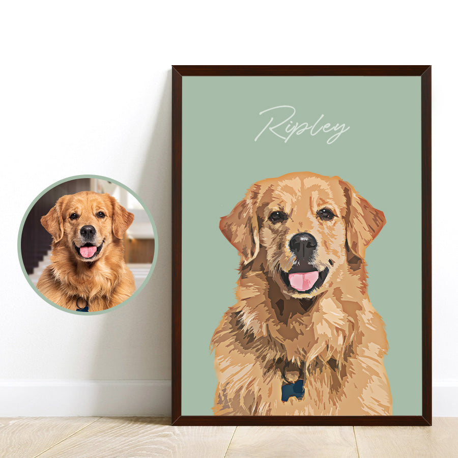Funny Customized Dog Portrait Vertical Frame Poster - Gift For Pet Lovers