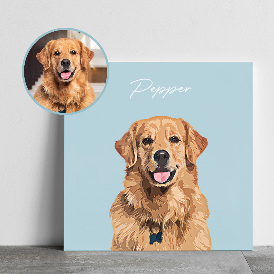 Funny Custom Dog & Cat Cartoon Square Poster - Gift For Pet Lovers
