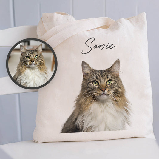 Personalized Colorful Pet Portrait Tote Bag - Gift for Pet Lovers