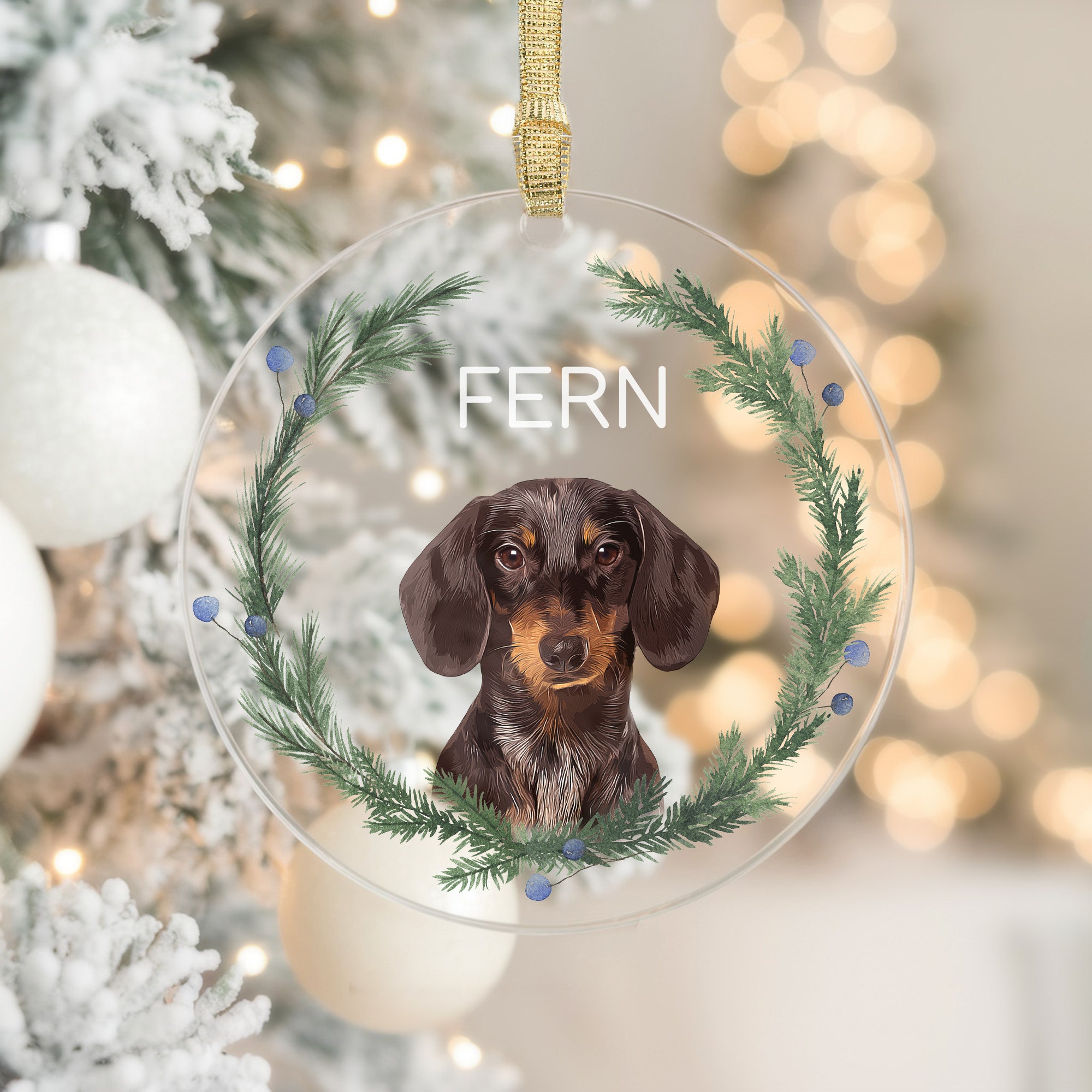 Custom Super Cute Pet Photo, Personalized One-Side Printed Acrylic Ornament - Christmas Gift For Pet Lovers