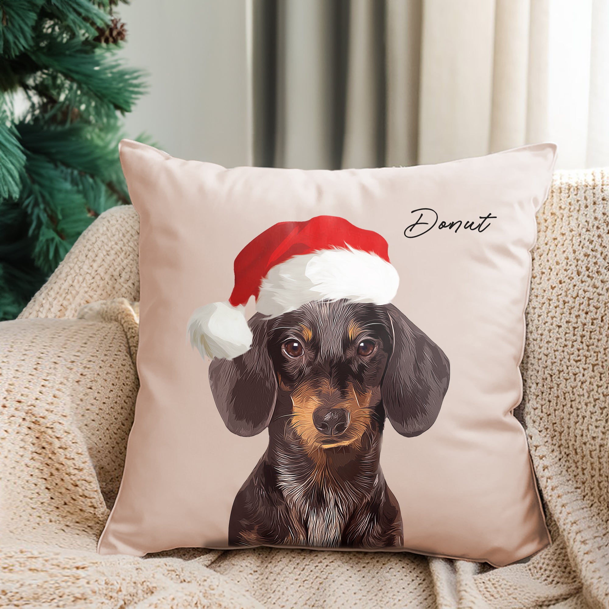 Custom Super Cute Pet Photo, Personalized Faux Suede Square Pillowcase - Christmas Gift For Pet Owners