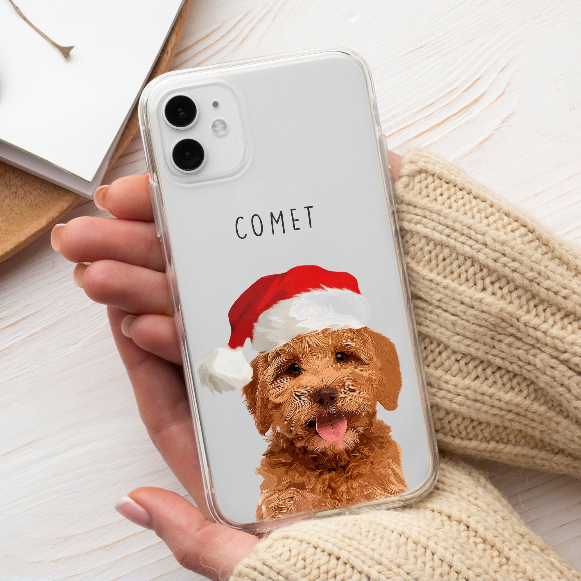Custom Super Cute Pet Photo, Personalized Clear Phone Case - Christmas Gift For Pet Owners