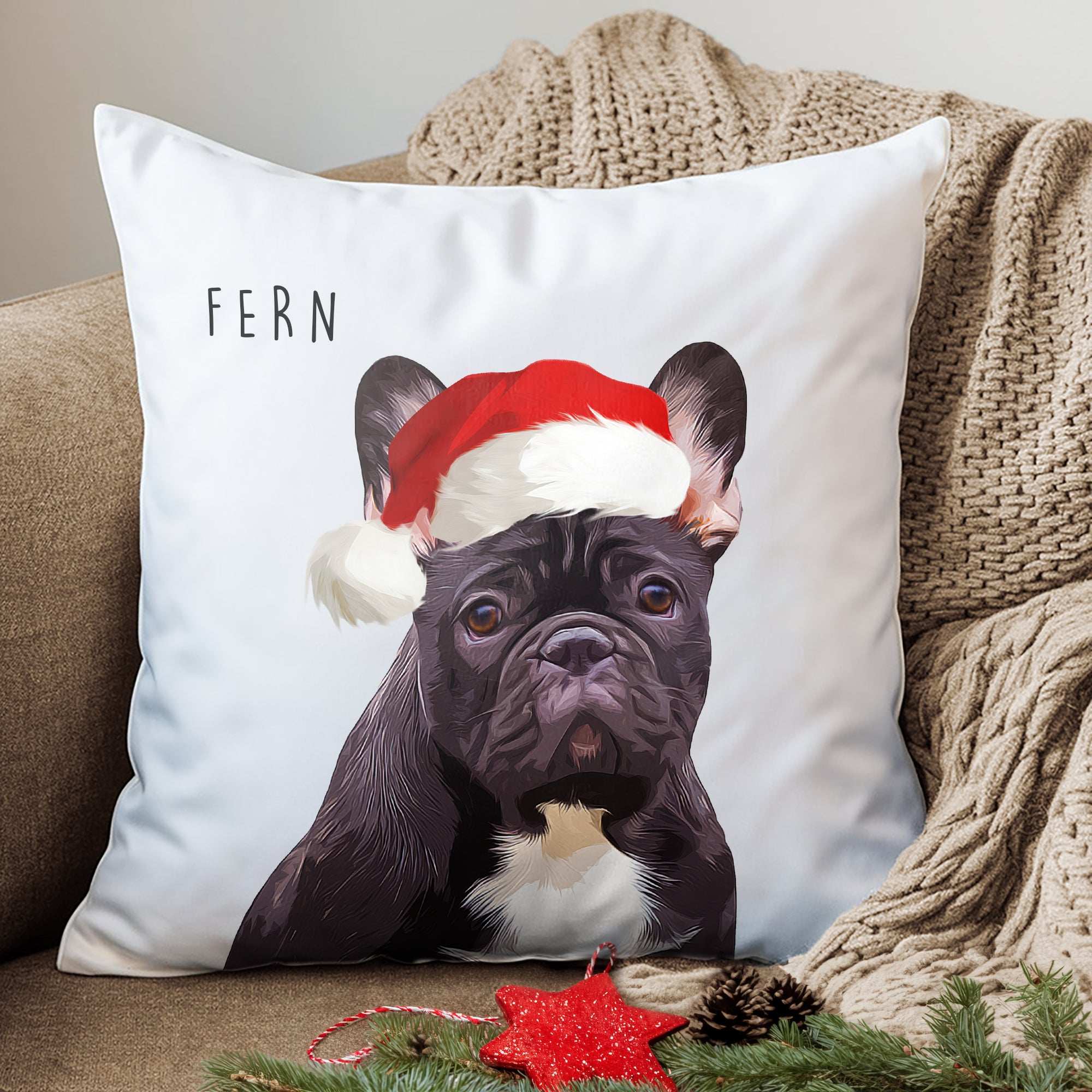 Custom Super Cute Pet Photo, Personalized Faux Suede Square Pillowcase - Christmas Gift For Pet Owners
