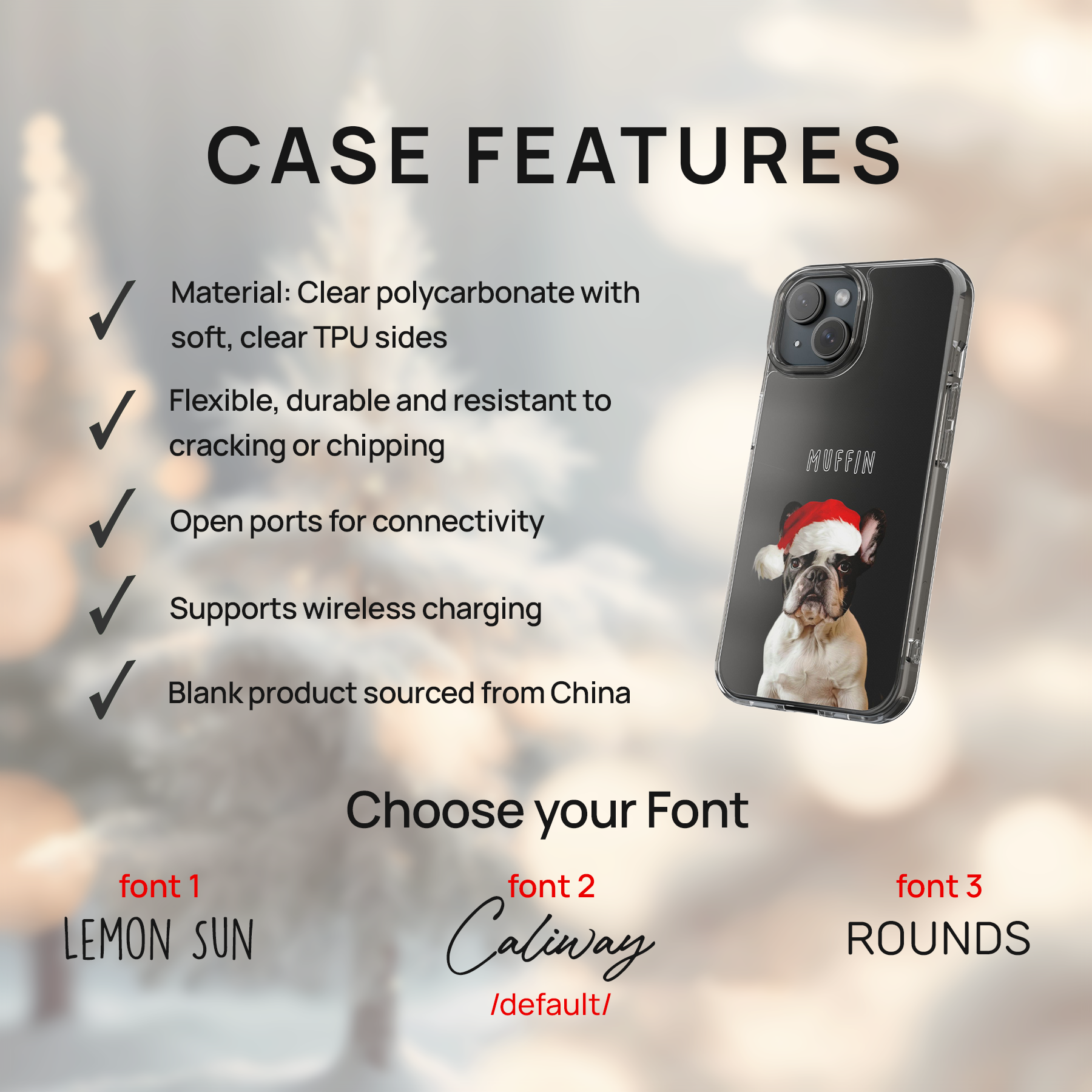 Custom Super Cute Pet Photo, Personalized Clear Phone Case - Christmas Gift For Pet Owners