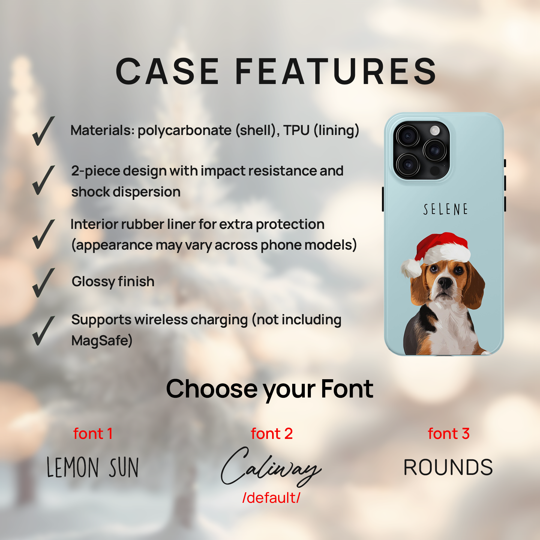 Custom Super Cute Pet Photo, Personalized Tough Phone Case - Christmas Gift For Pet Owners