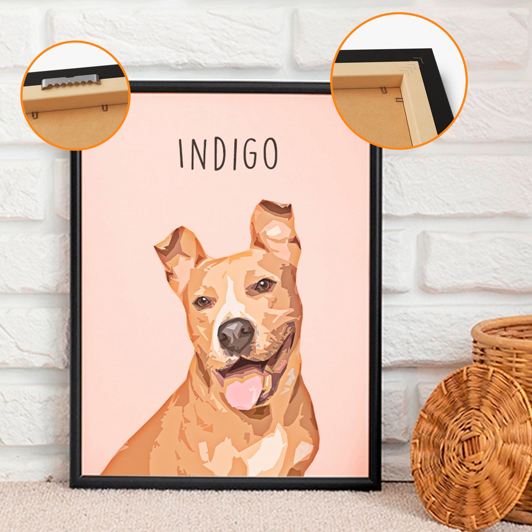 Super Cute Personalized Dog & Cat Vertical Frame Poster - Gift for Bestie