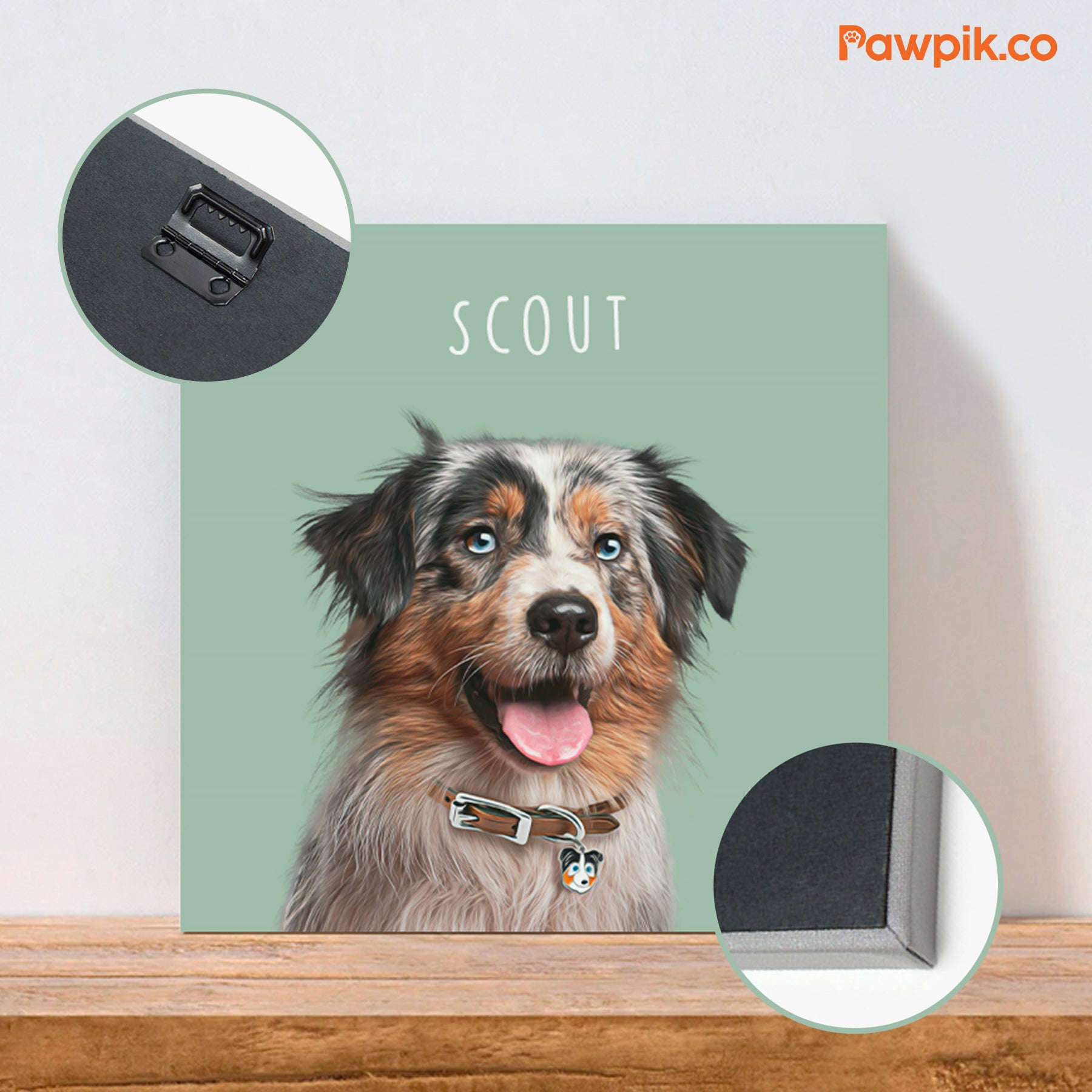 Super Adorable Custom Pet Portrait Square Canvas - Gift For Dog Lovers